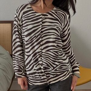 Ann Taylor zebra print cardigan size medium #zebraprint